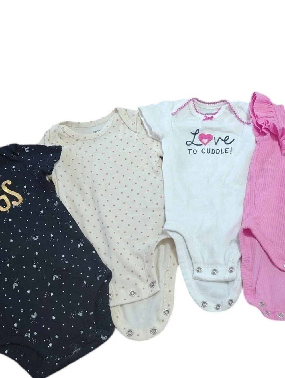 Carter's Cat & Jack Jessica Simpson Baby Girl Bodysuit Romper Bundle 5pc 0-6M